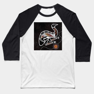 Aboriginal Art - Emu 3 Baseball T-Shirt